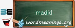 WordMeaning blackboard for madid